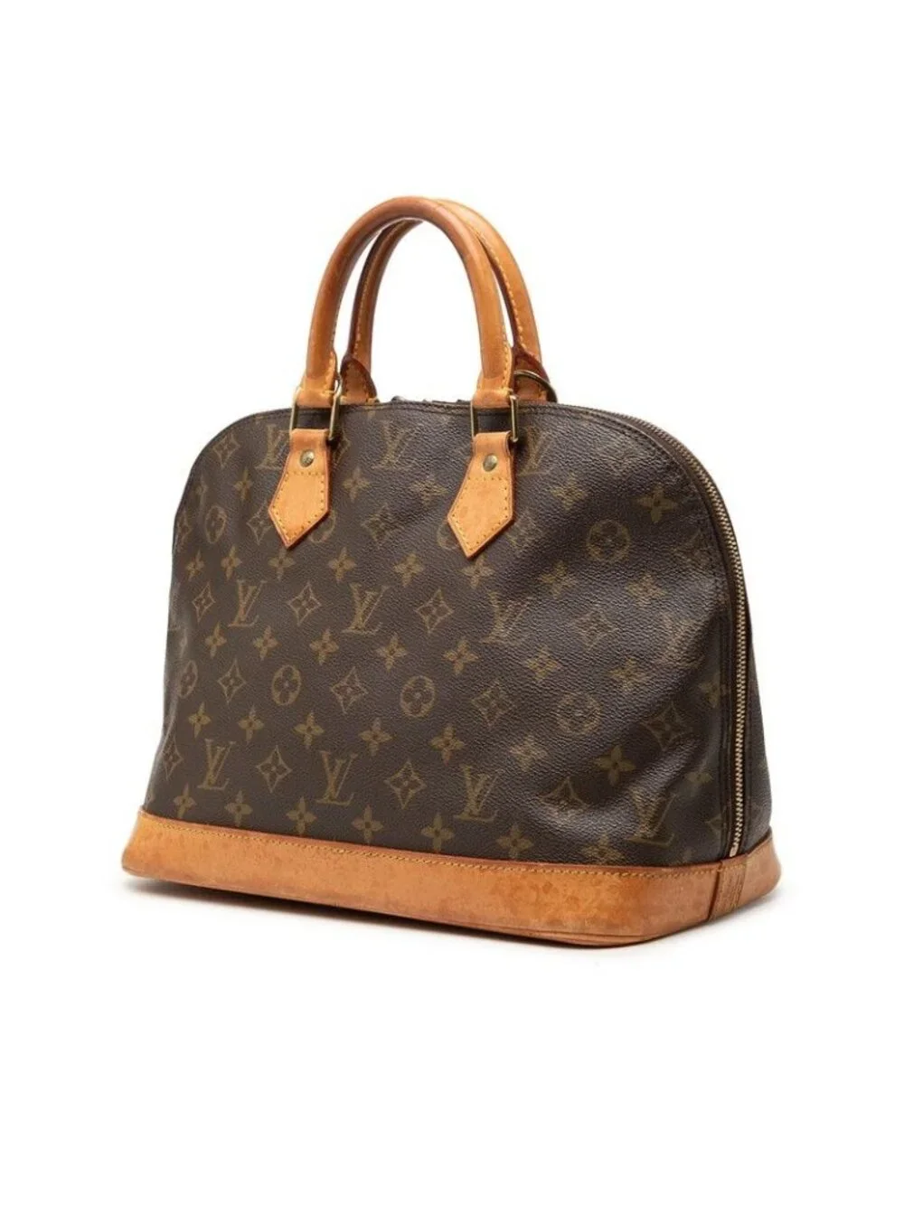 Louis Vuitton Monogram Alma PM Handbag Brown Leather